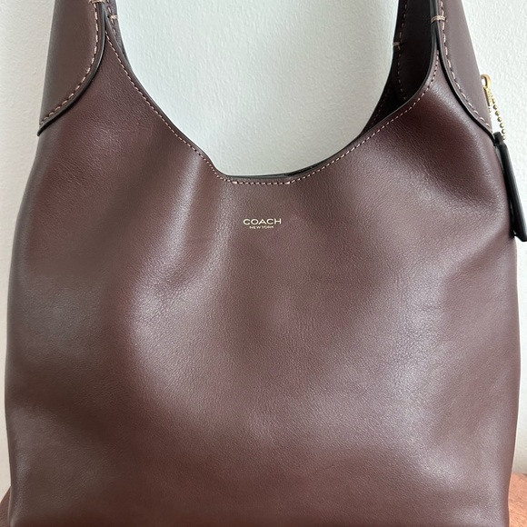 Coach Brooklyn 28 in Maple Brown Leather Shoulder Bag EUX - Picture 2 of 8